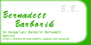 bernadett barborik business card